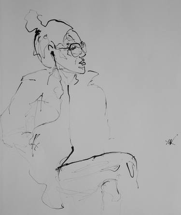 Original Abstract Expressionism People Drawings by Anastasia Karandinou