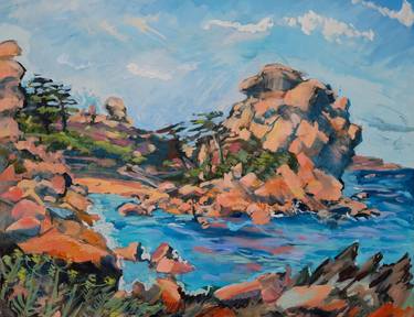 Original Expressionism Beach Painting by Saymoonart Saymoonart