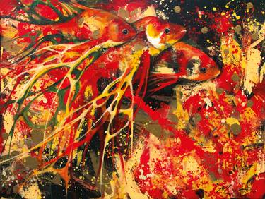 Original Abstract Fish Paintings by Monica Lizano