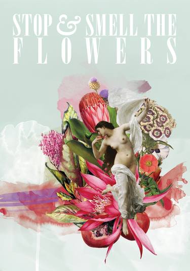 Original Floral Collage by Aleksandra Dimitrijević