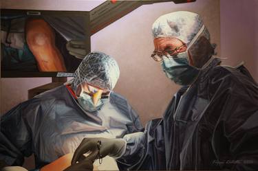 Operating on My Knee (a portrait of Dr Leo Pinczewski) thumb