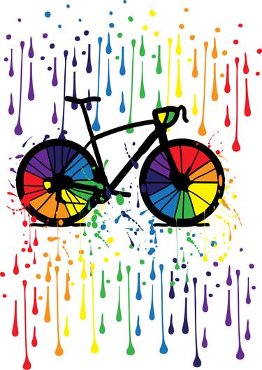 rainbow bicycle raindrops thumb