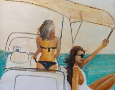 Original Abstract Boat Paintings by Dijana Tuzlic