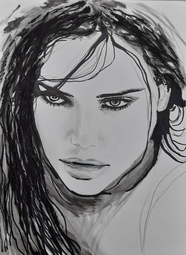 Original Portraiture Women Drawings by Dijana Tuzlic