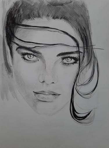 Original Modern Women Drawings by Dijana Tuzlic