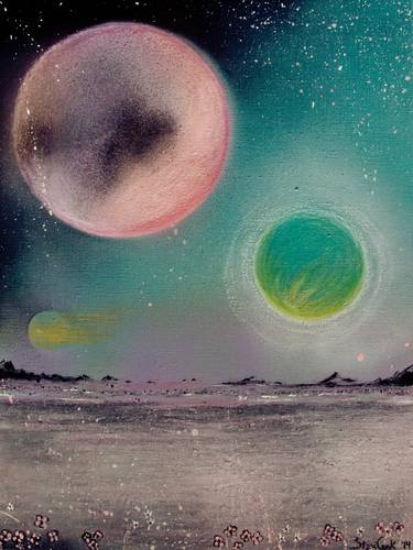 Original Abstract Outer Space Drawings by Stevi Cook