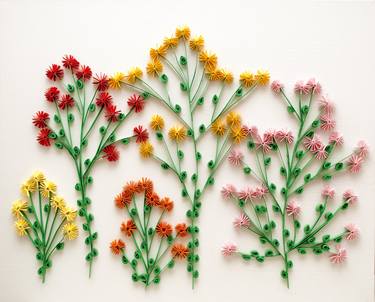 Original Art Deco Floral Collage by Magdalena Rutkowska