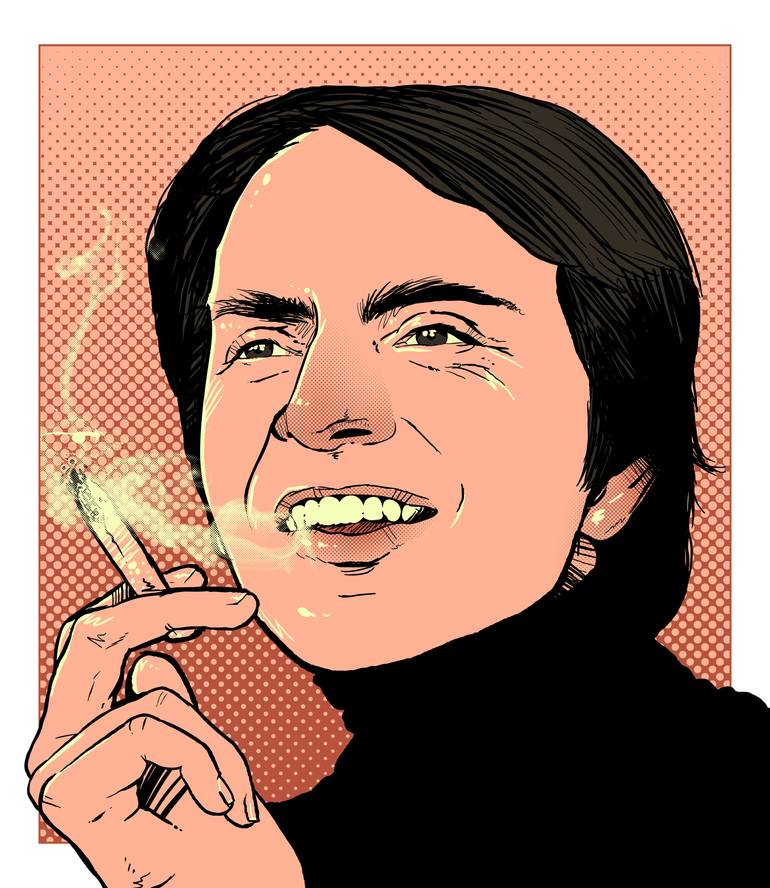 Carl Sagan, Cannabis Advocate Mixed Media by Jason Wright | Saatchi Art