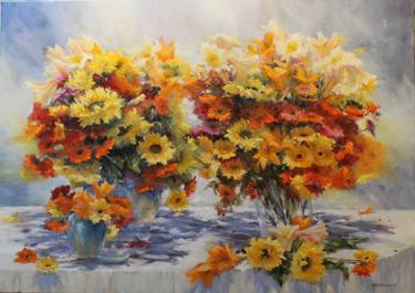 Print of Impressionism Floral Paintings by Judy Talacko