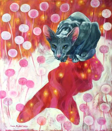 Original Expressionism Cats Paintings by Ewa Bajek