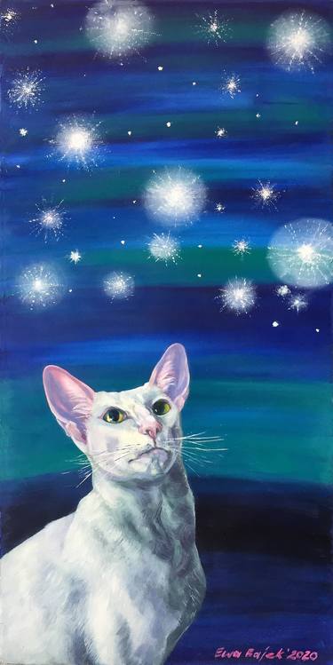 Original Cats Paintings by Ewa Bajek