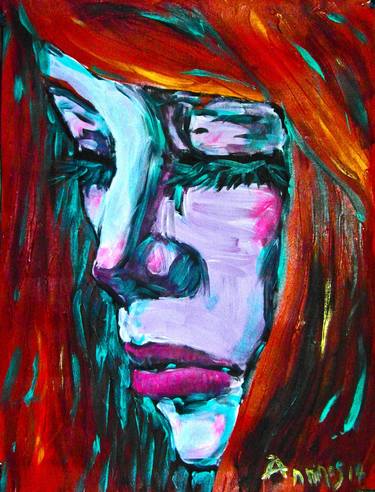 Print of Expressionism Portrait Paintings by Anninos Agathodorou
