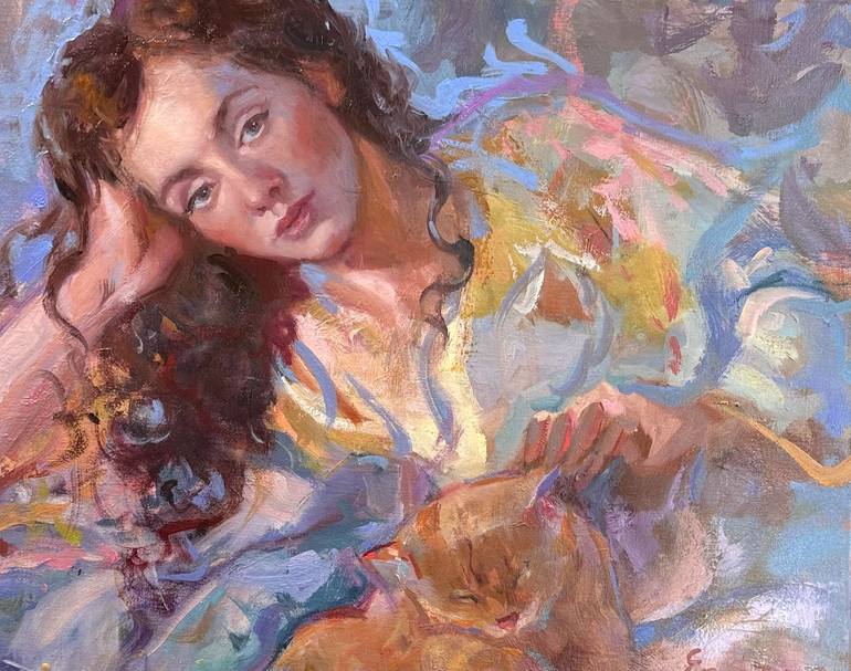 Original Expressionism Cats Paintings by Emiliya Lane