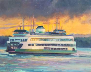 Original Contemporary Boat Painting by Emiliya Lane