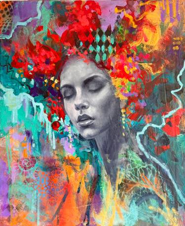 Original Abstract Expressionism Fantasy Painting by Emiliya Lane