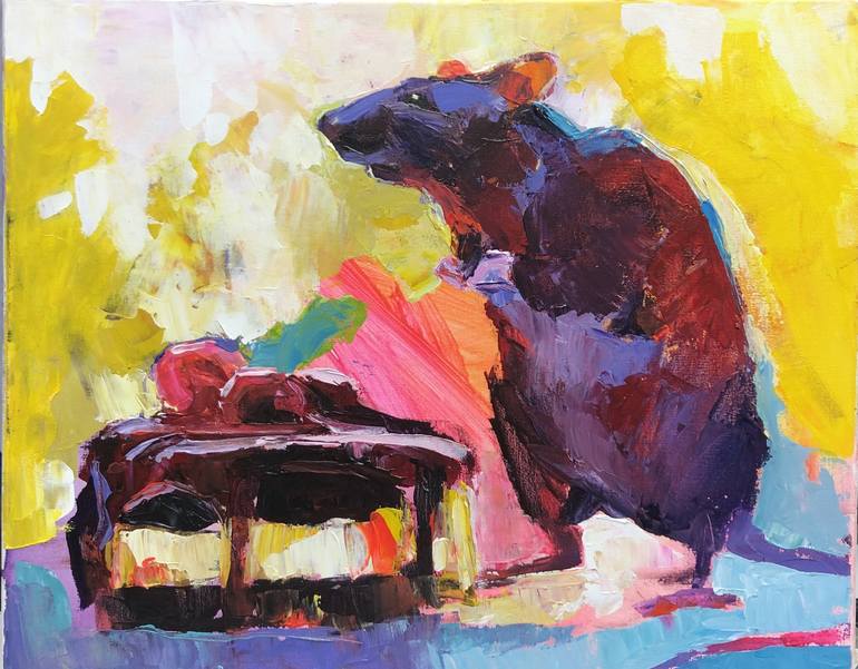 Original Expressionism Animal Painting by Emiliya Lane