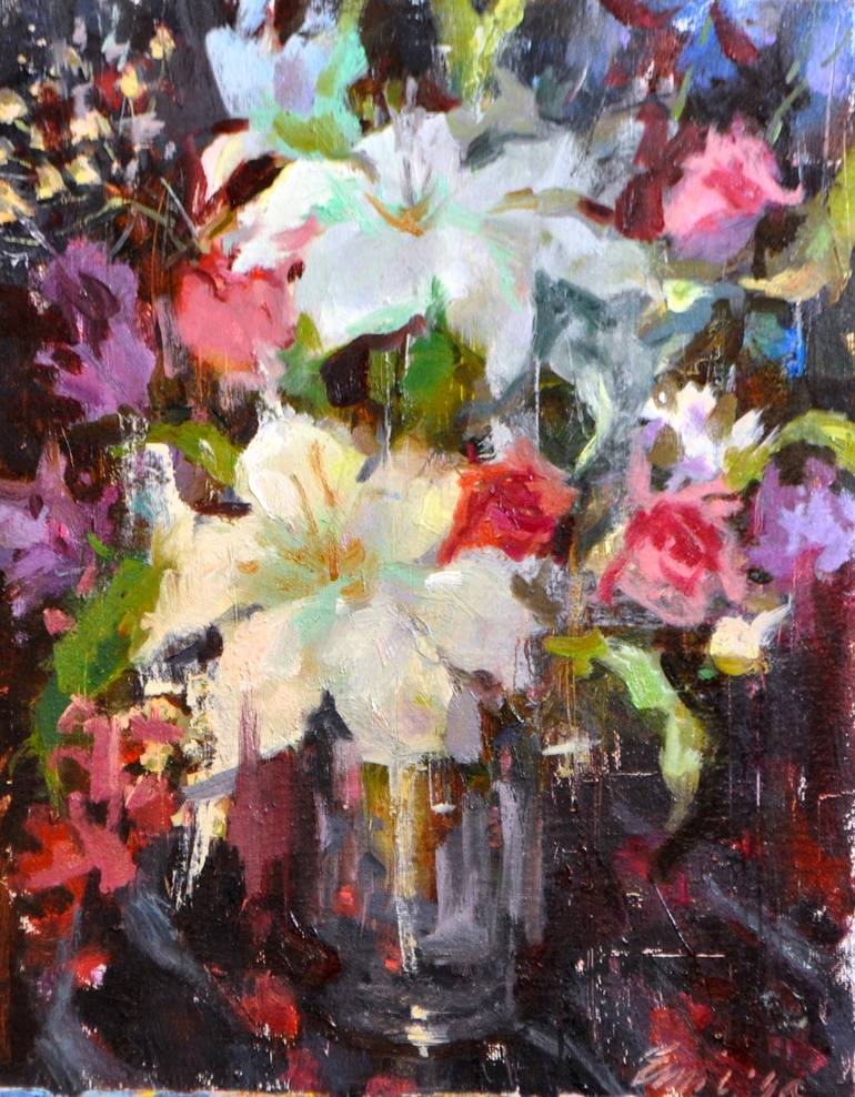 Original Expressionism Floral Painting by Emiliya Lane