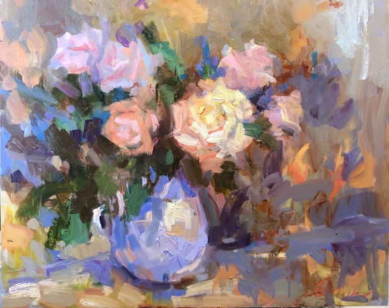 Original Expressionism Floral Painting by Emiliya Lane