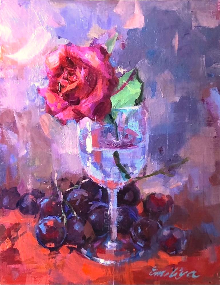 Original Expressionism Floral Painting by Emiliya Lane