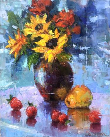 Original Expressionism Floral Paintings by Emiliya Lane