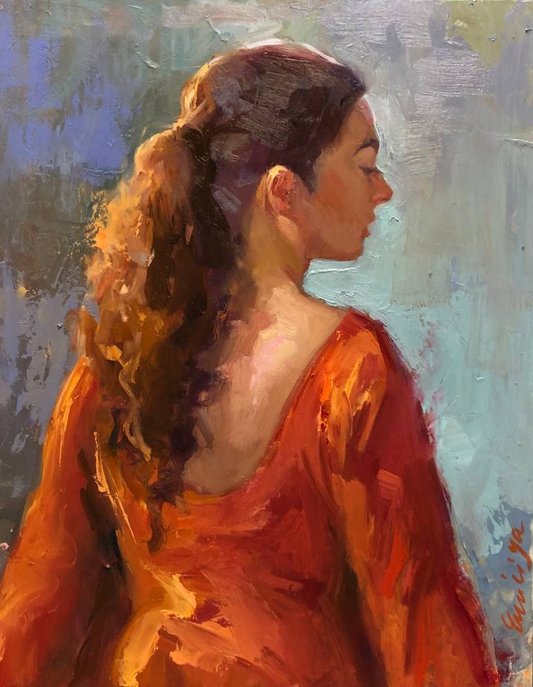 Original Expressionism People Painting by Emiliya Lane