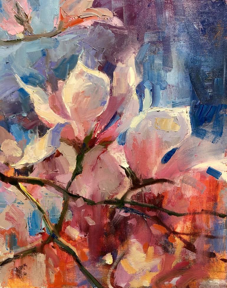 Original Abstract Floral Painting by Emiliya Lane