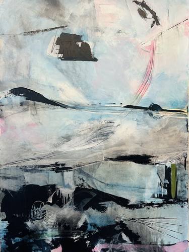 Original Abstract Landscape Mixed Media by Kathe Madrigal