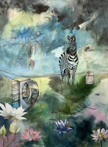 Saatchi Art Artist Kathe Madrigal; Paintings, “The Visiting Zebra” #art