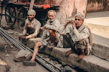 three sitting men on a street - Limited Edition 1 of 20 thumb