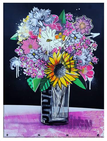 Original Contemporary Floral Paintings by Artist-painter Tone