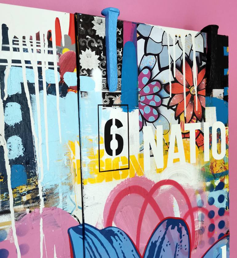 Original Street Art Floral Painting by Artist-Painter Tone