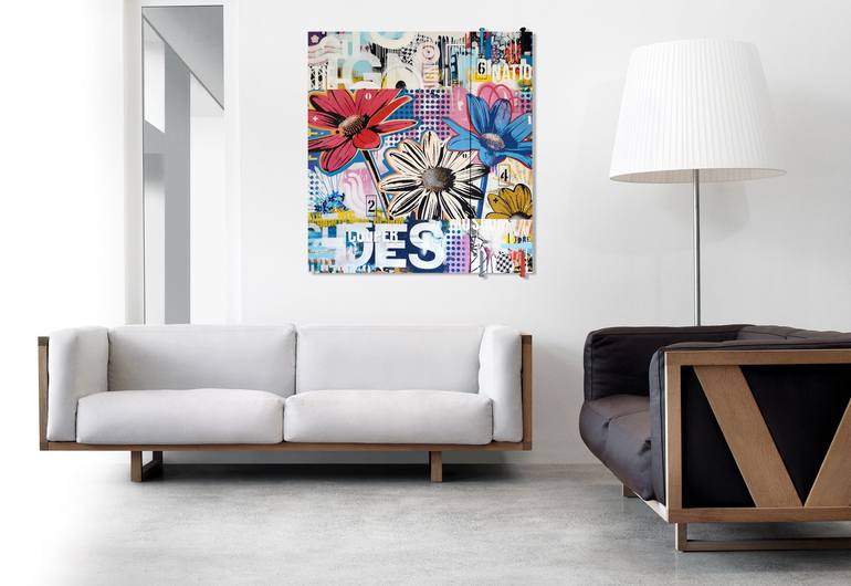Original Street Art Floral Painting by Artist-Painter Tone