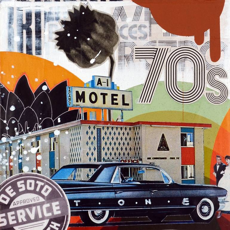Original Art Deco Architecture Mixed Media by Artist-Painter Tone