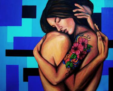 Print of Figurative Love Paintings by Angie Rehnberg