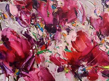 Original Abstract Expressionism Floral Paintings by Silvia Schaumloeffel