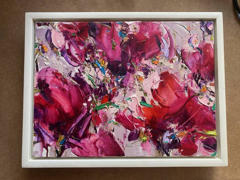 Original Abstract Expressionism Floral Painting by Silvia Schaumloeffel