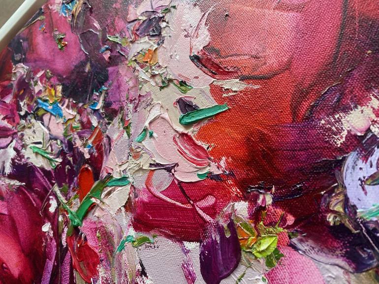 Original Abstract Expressionism Floral Painting by Silvia Schaumloeffel