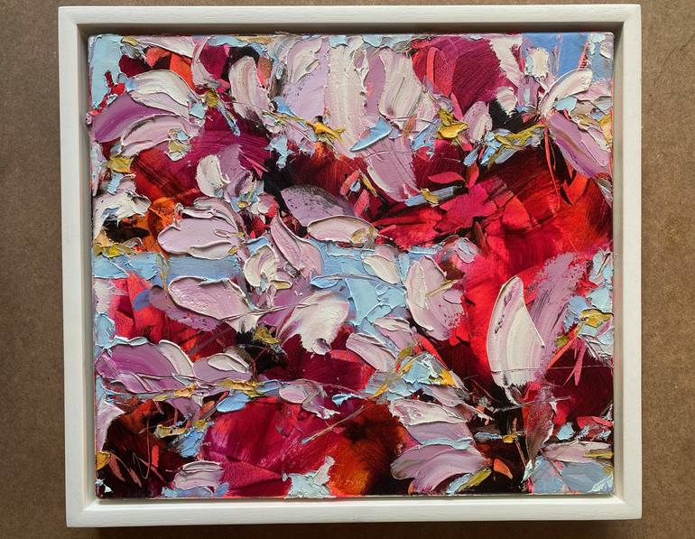 Original Abstract Expressionism Floral Painting by Silvia Schaumloeffel