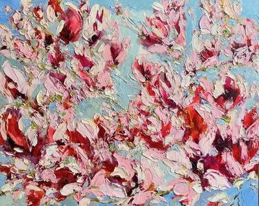 Original Painterly Abstraction Floral Paintings by Silvia Schaumloeffel