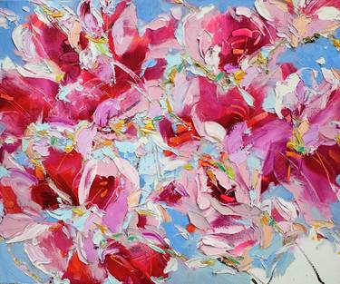 Original Painterly Abstraction Floral Paintings by Silvia Schaumloeffel