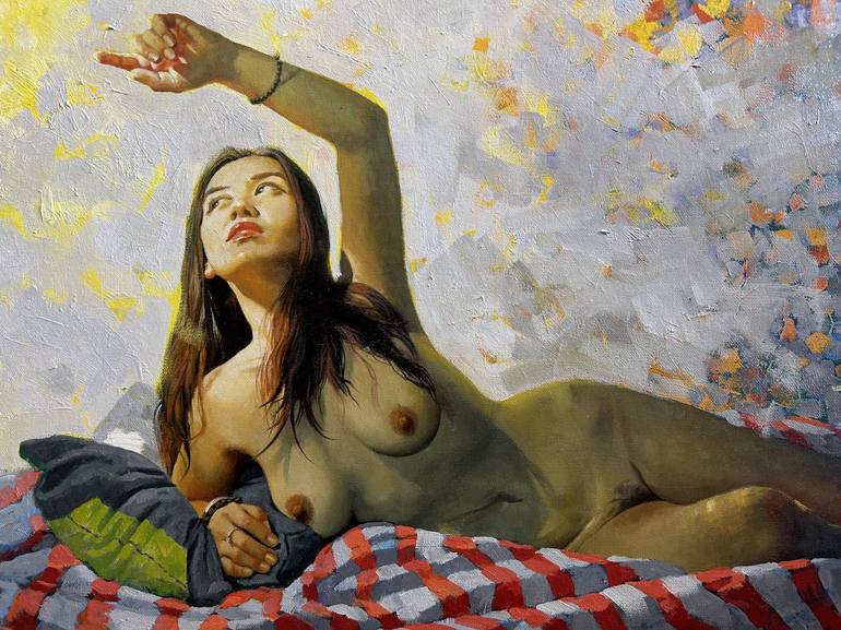 Original Fine Art Nude Painting by Artur M