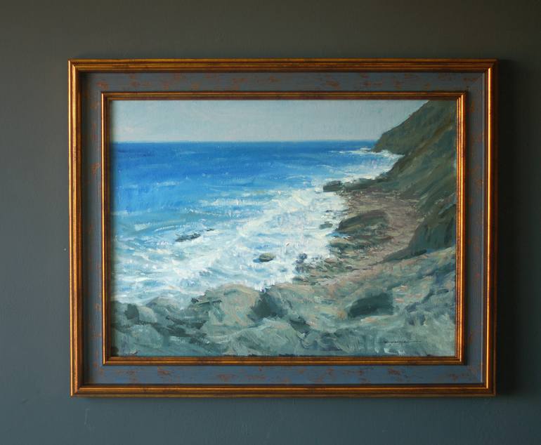 Original Impressionism Beach Painting by Daniel Cordoba Garcia