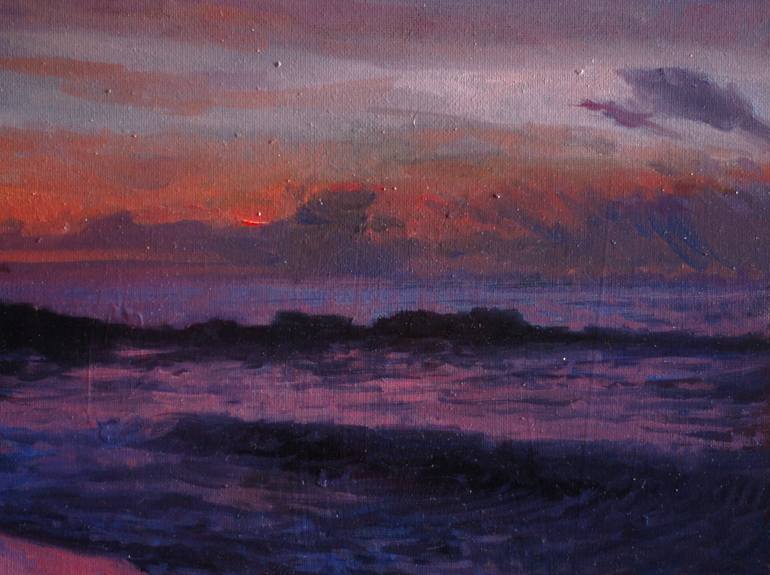 Original Impressionism Beach Painting by Daniel Cordoba Garcia