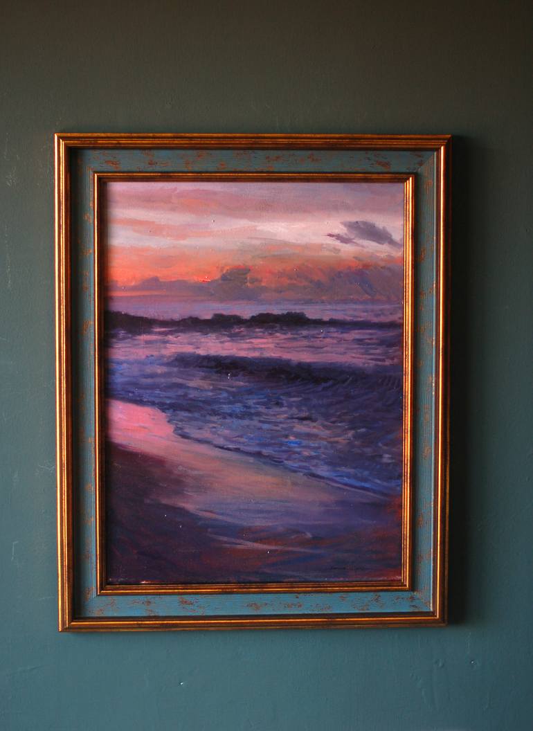 Original Impressionism Beach Painting by Daniel Cordoba Garcia