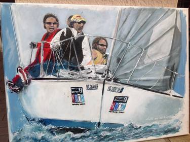 Print of Sailboat Paintings by Andr van der Westhuizen