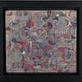 This is framed in dark grey wood, frame size 25 x 28 x 3.5 centimetres