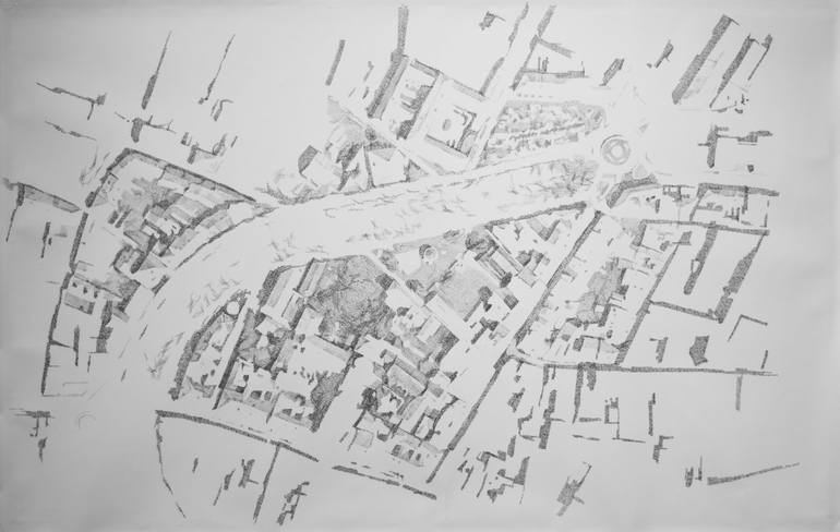 Original Aerial Drawing by Victoria Niki