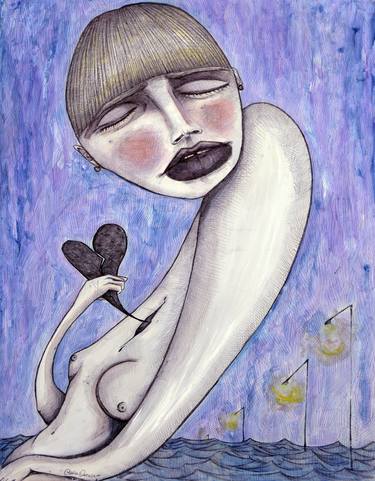 Original Surrealism Women Paintings by Clelia Catalano