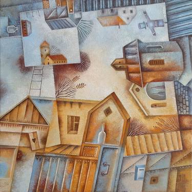 Original Cubism Architecture Paintings by Eugene Ivanov