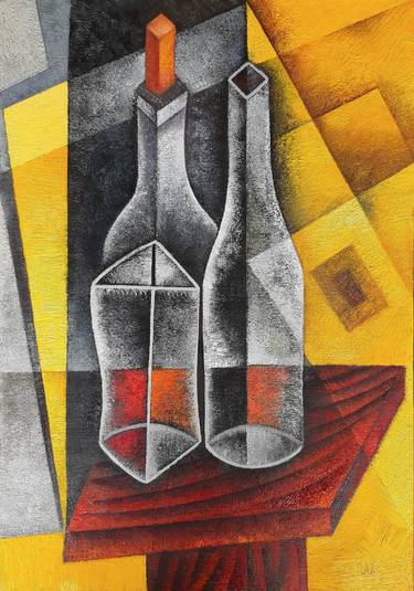 Original Cubism Still Life Paintings by Eugene Ivanov